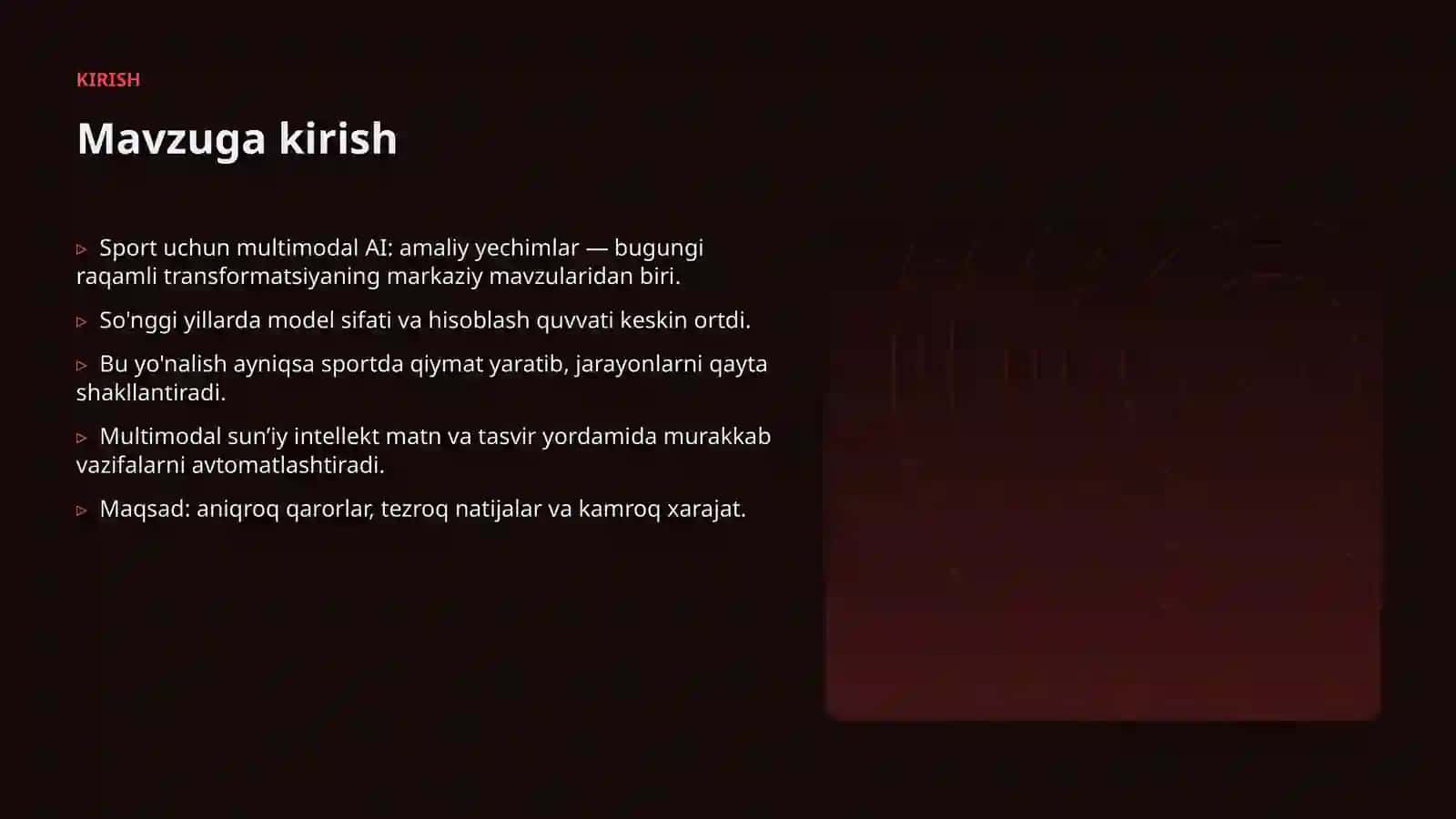 Sport uchun multimodal AI: amaliy yechimlar 3