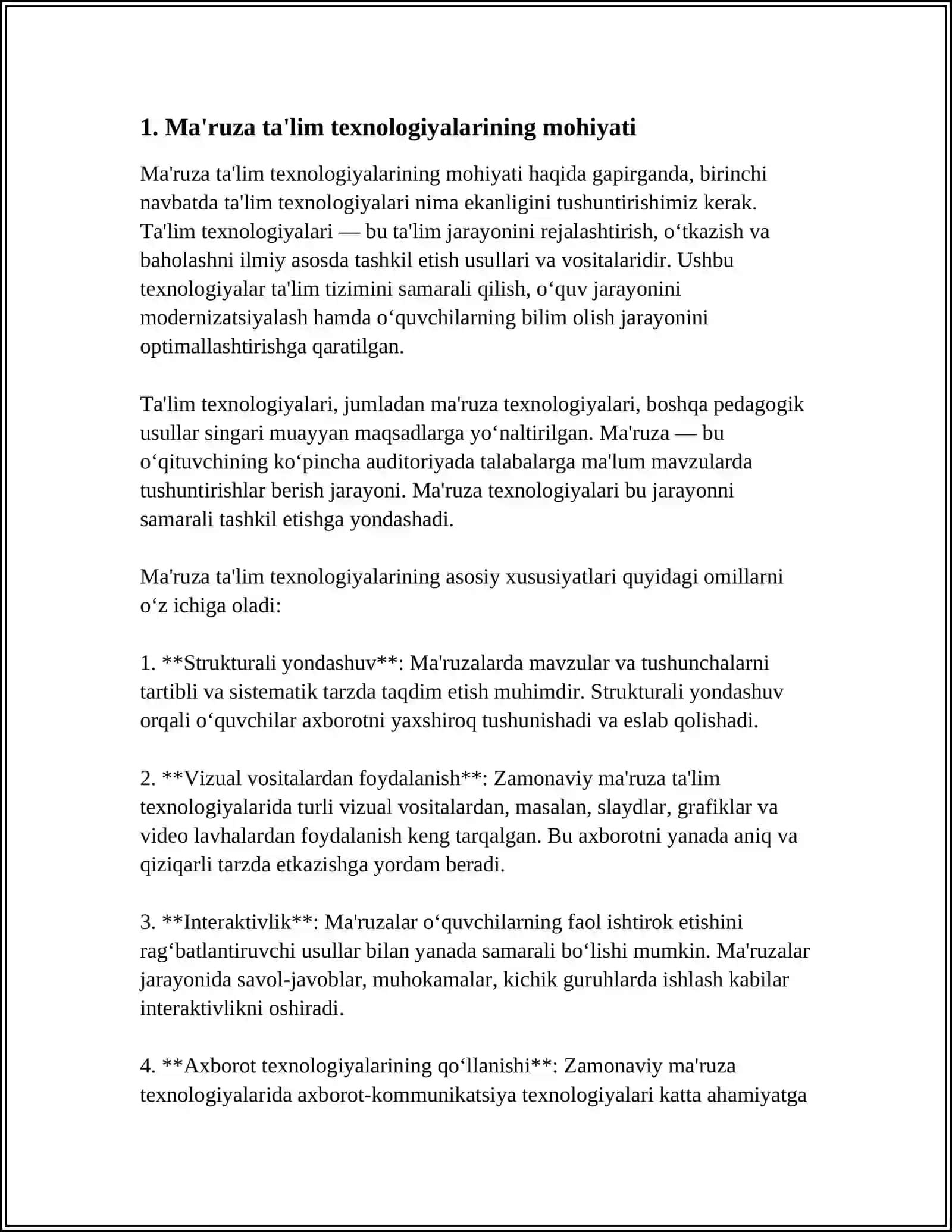 MAʼRUZA TAʼLIM TEXNOLOGIYASINING TARKIBI 3