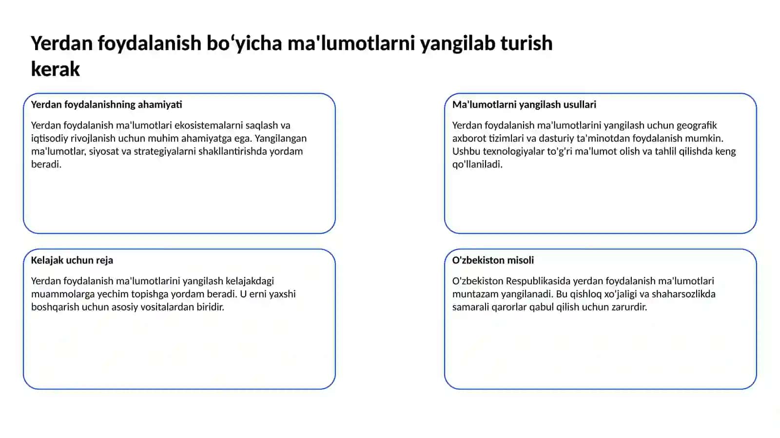 Maqsadli yerdan foydalanish 3