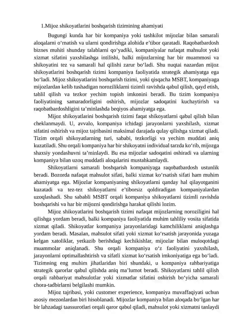 Mijoz shikoyatlari boshqarish tizimi 3