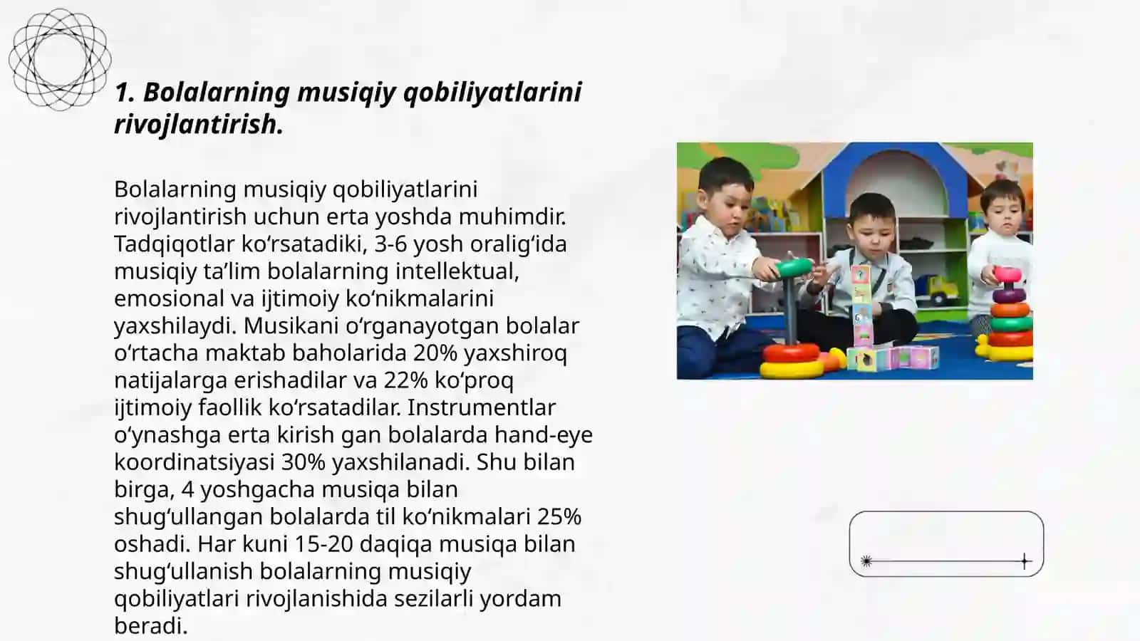 Maktabgacha yoshdagi bolalarning musiqiy faoliyati mazmuni 3