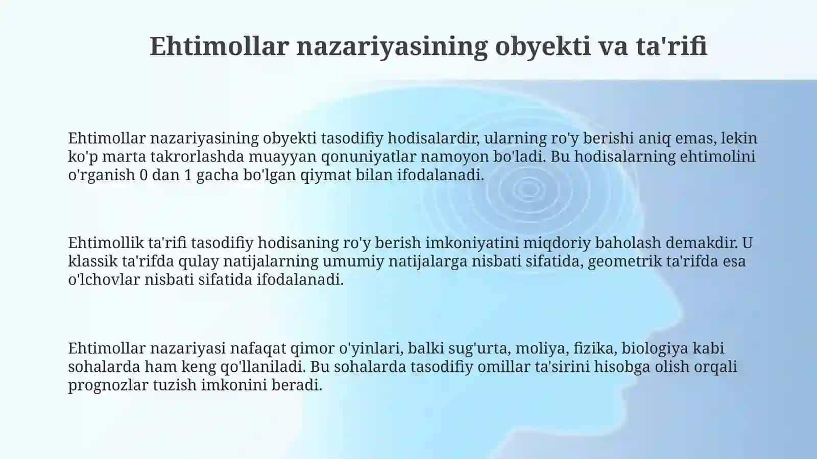 Ehtimollarnazariyasipredmeti.Qisqachatarixiyma’lumotlar 3
