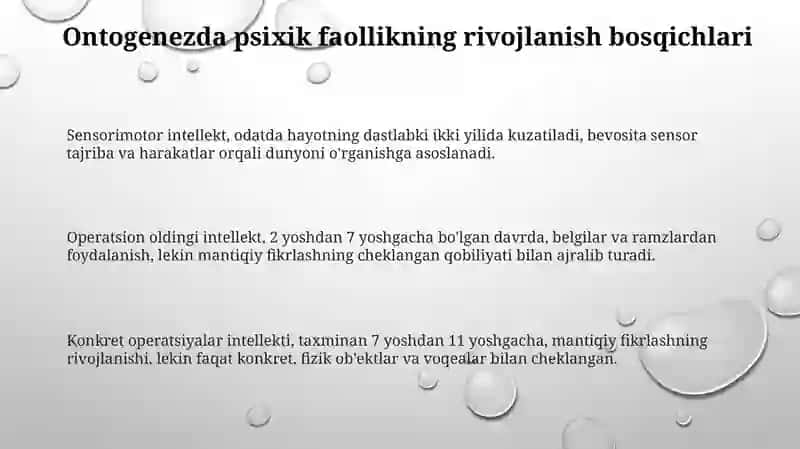 Hayvonlarning psixik faoliyatini ontogenezda rivojlanishi 3