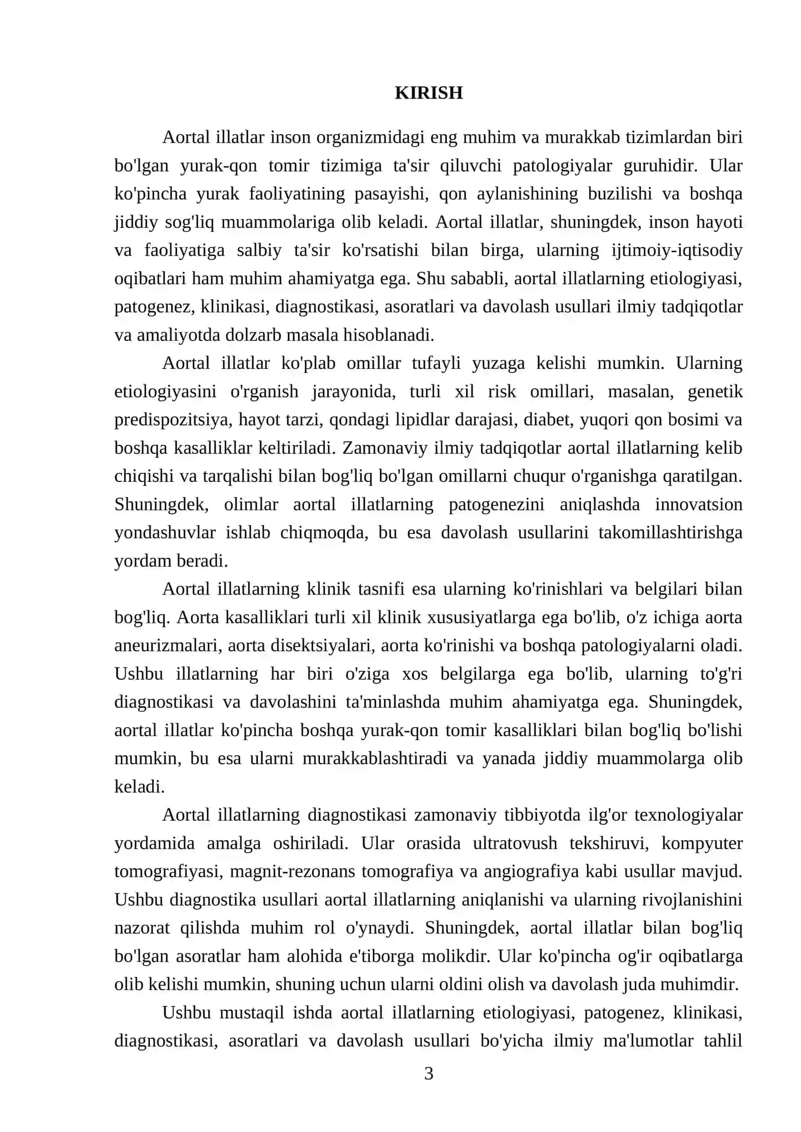 Aortal illatlar. Etiologiya, patogenez, klinika, diagnostika, asoratlar, davolash 3