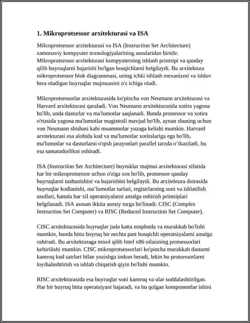 ZAMONAVIY MIKROPROTSESSORLAR TOʻGʻRISIDA UMUMIY TUSHUNCHALAR 3