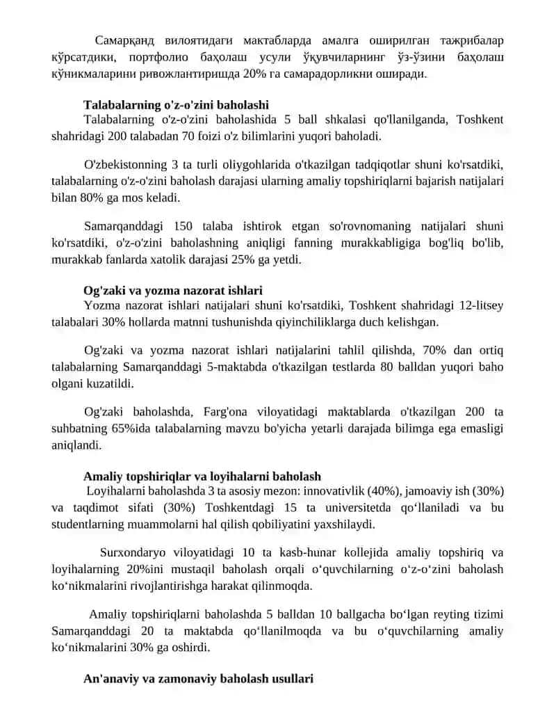 Oʻquvchilar bilimlarini baholash 3