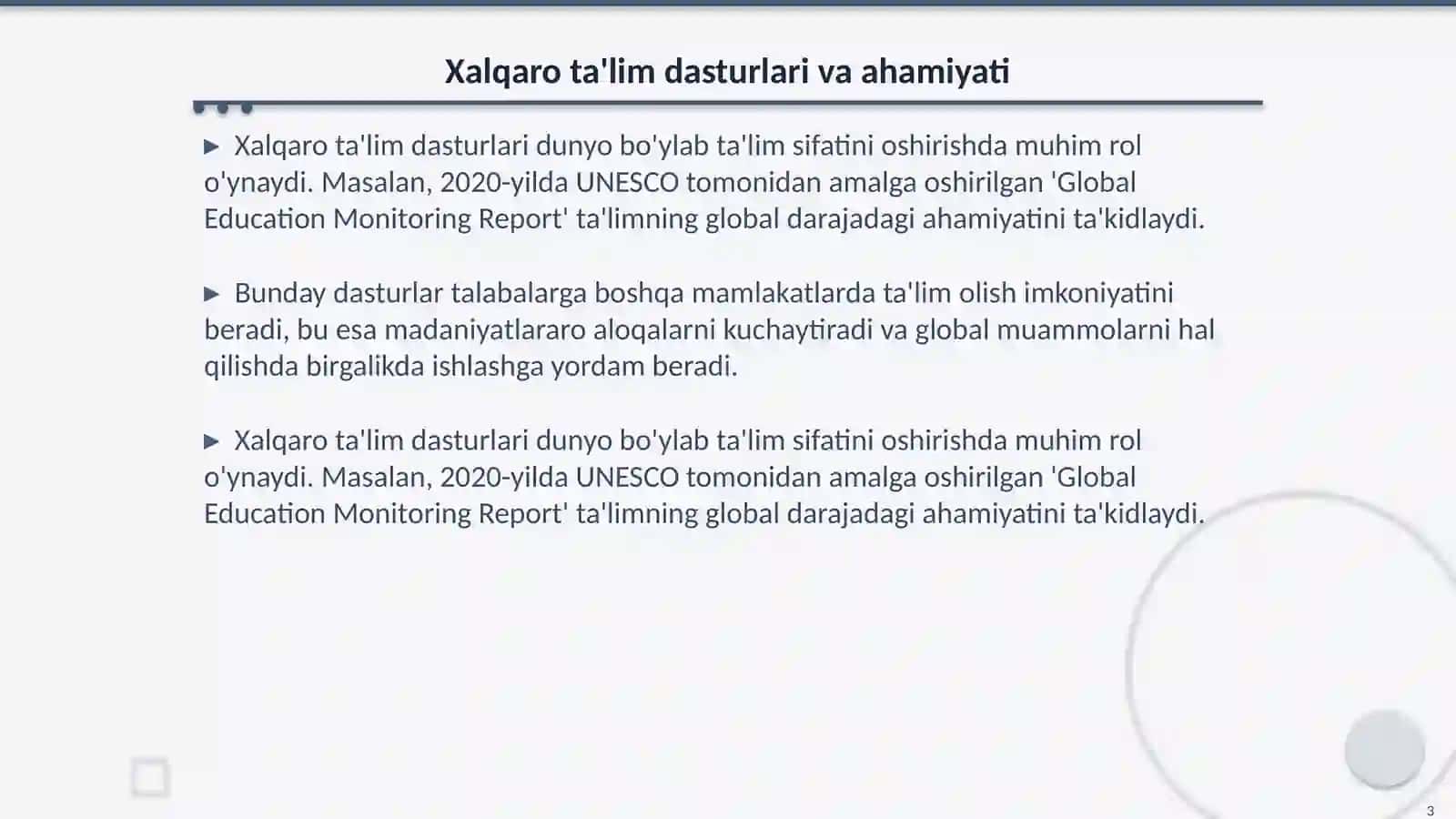 Xalqaro loyihalar va taʼlim dasturlari 3