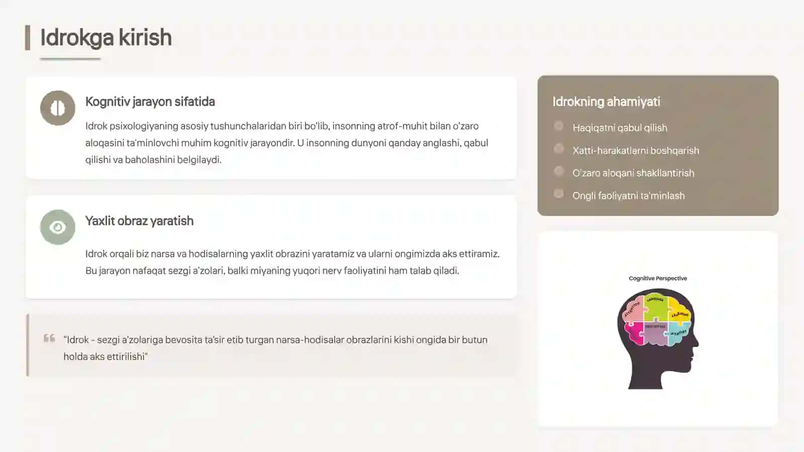 Idrok va uning xususiyatlari 3