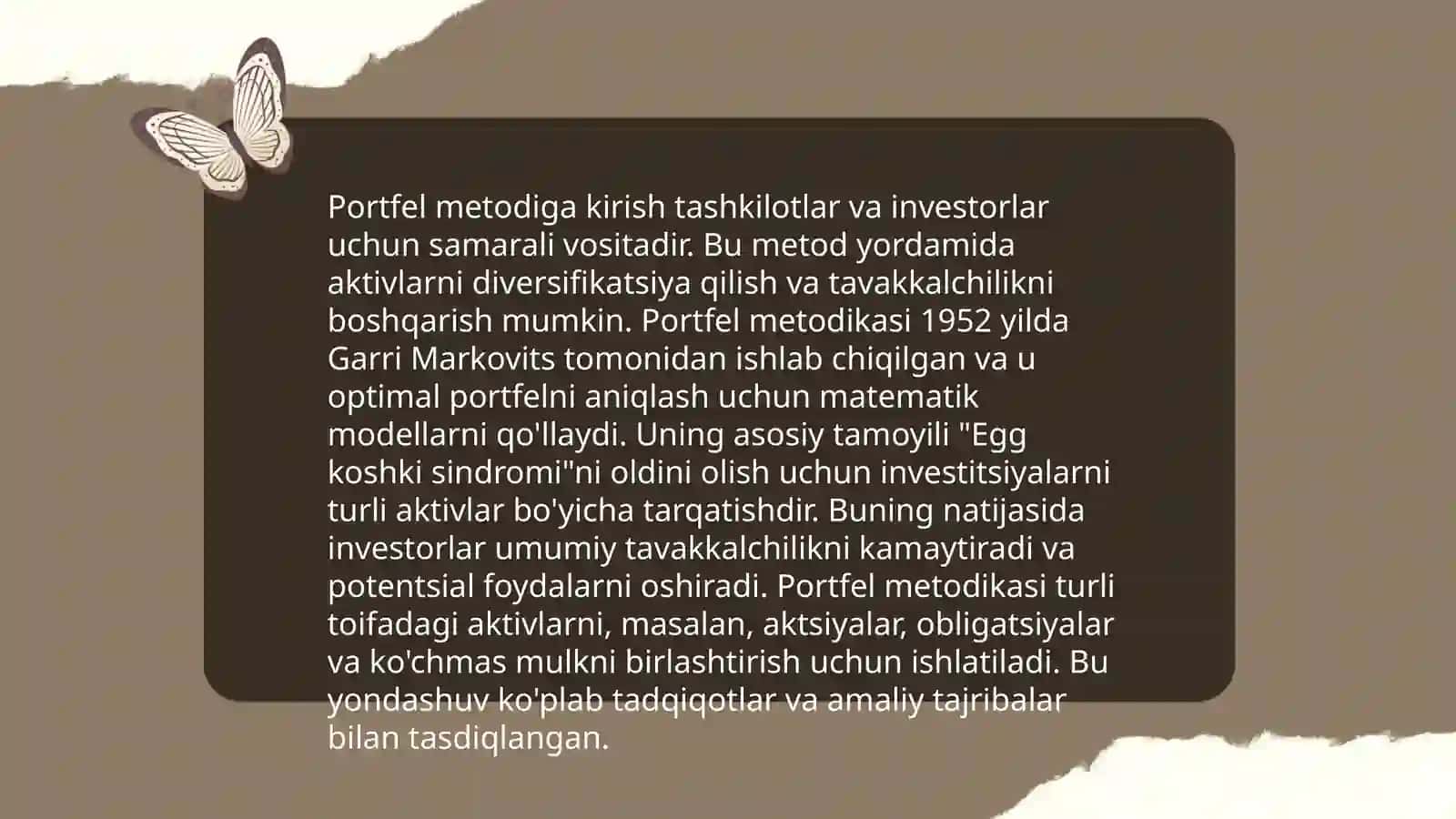 Porfolio metodi va ularing turlari 3