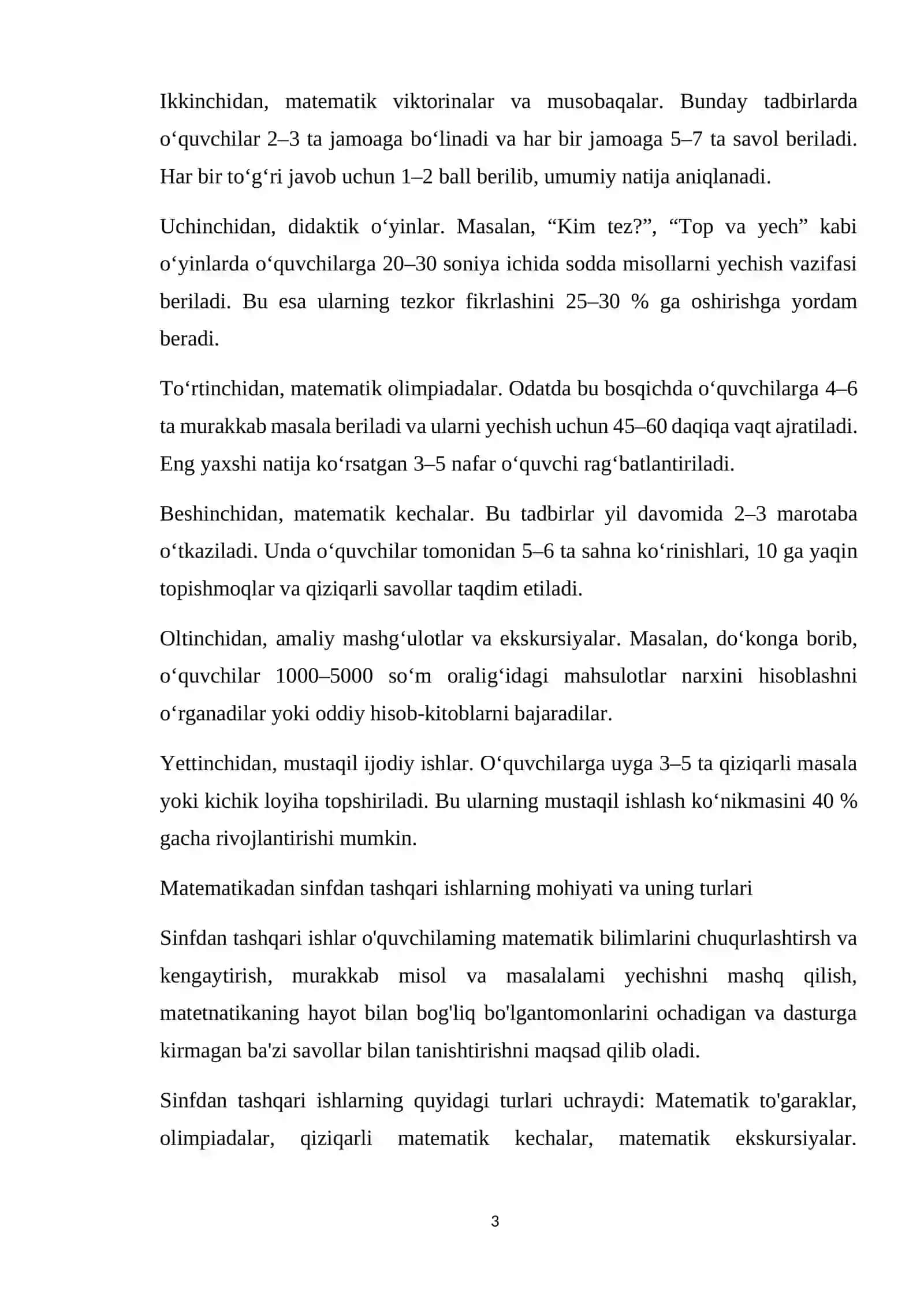 Sinfdan tashqari ishlar tashkil etish 3