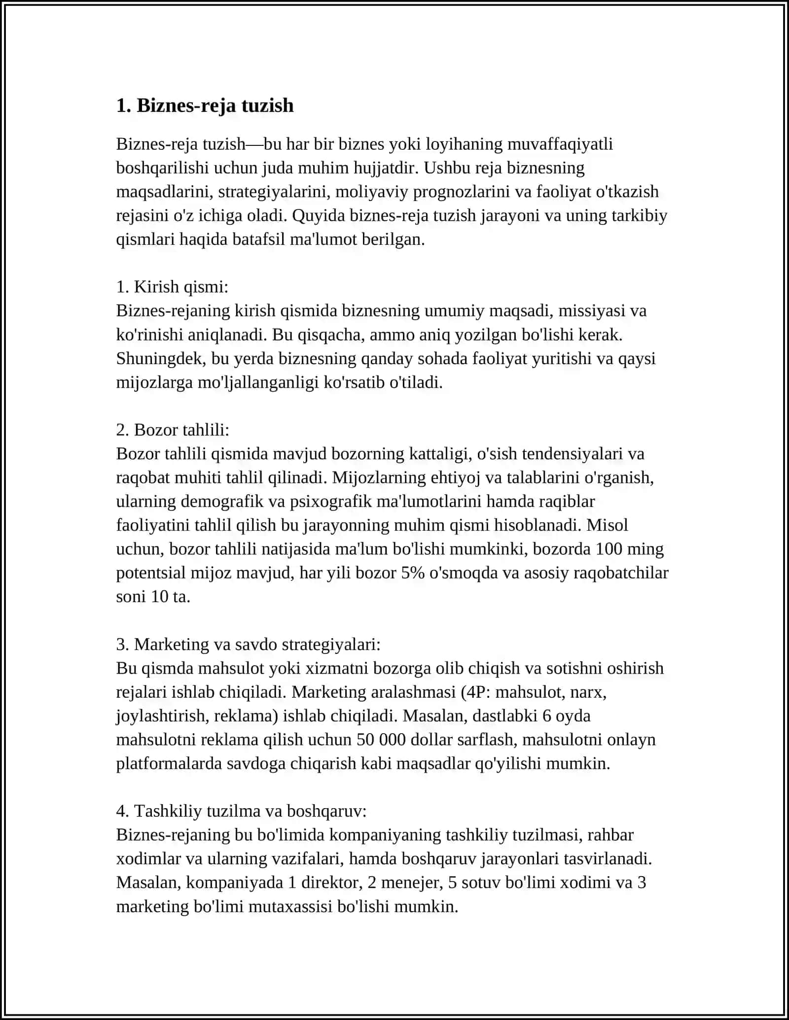 REFERAT: TADBIRKORLIK FAOLIYATI 3