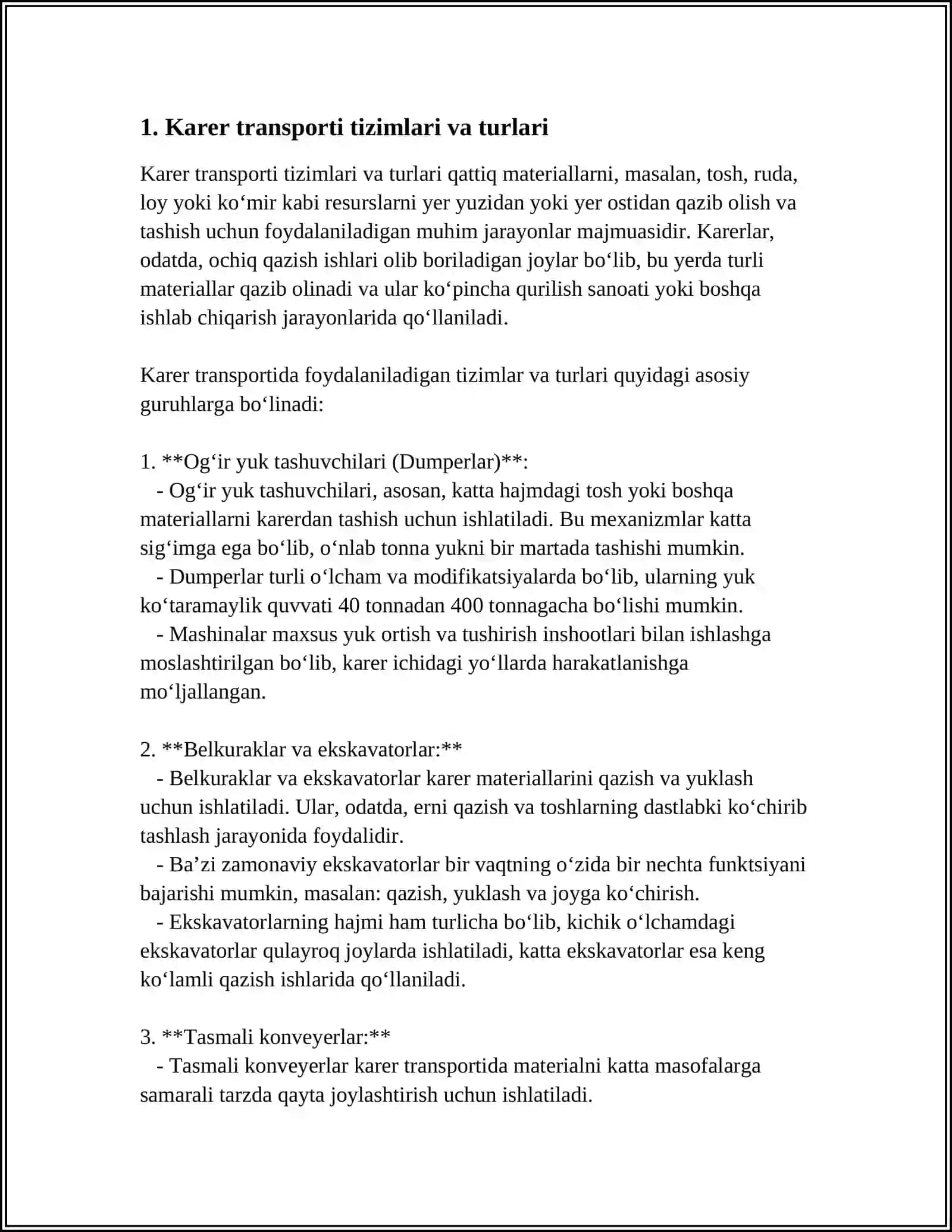 Karer transporti 3