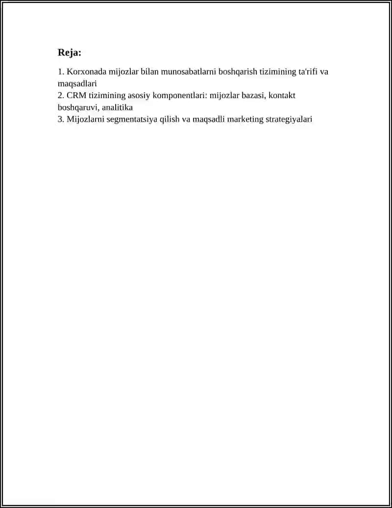 KORXONADA MIJOZLAR BILAN MUNOSABATLARNI BOSHQARISH TIZIMI 3