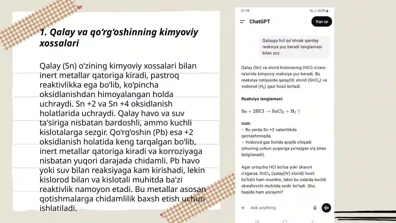 Qalay va qo‘rg‘oshinning olinishi va xossalari 3