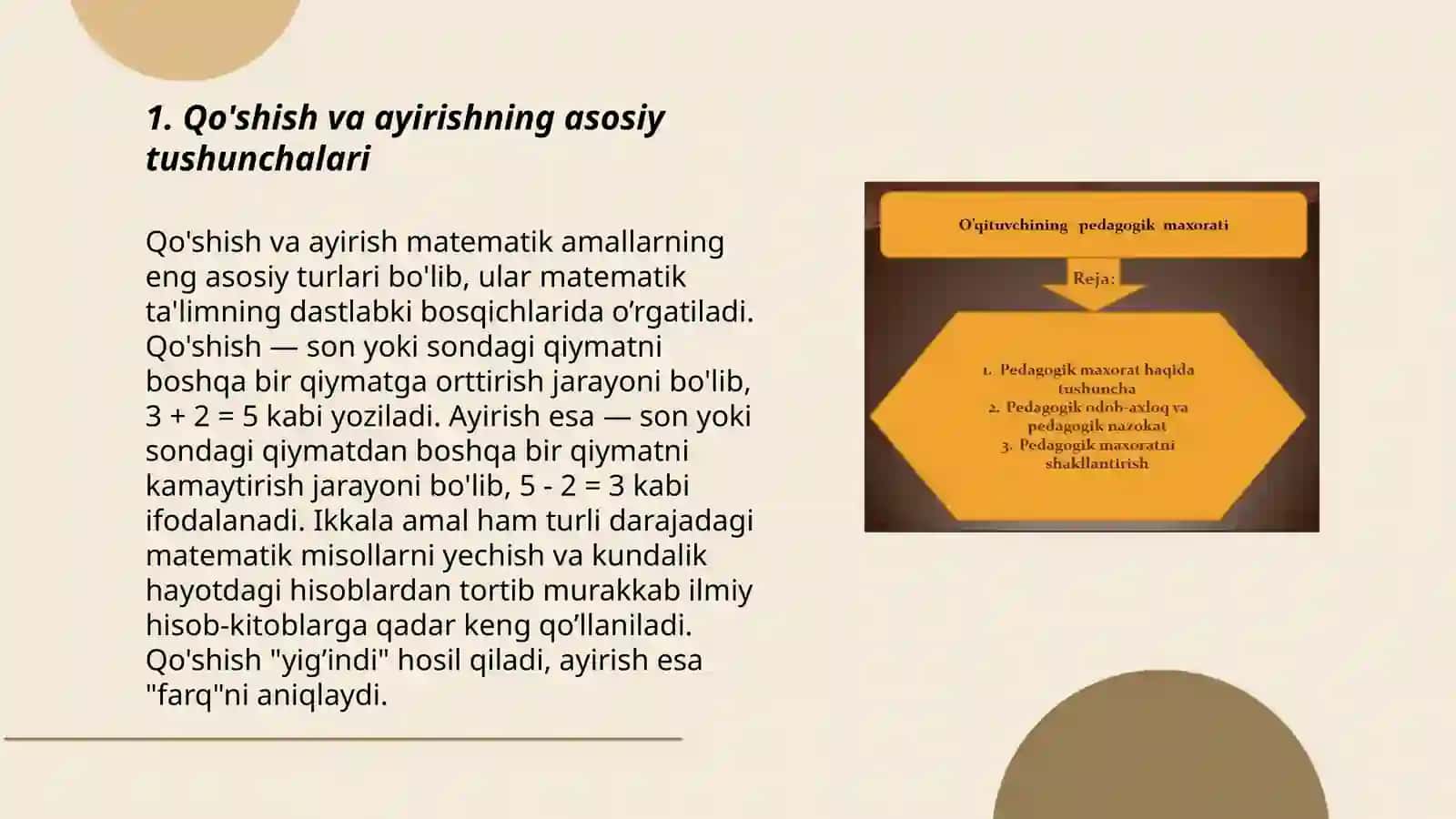 Qo'shish va ayirishning asosiy tushunchalari 3
