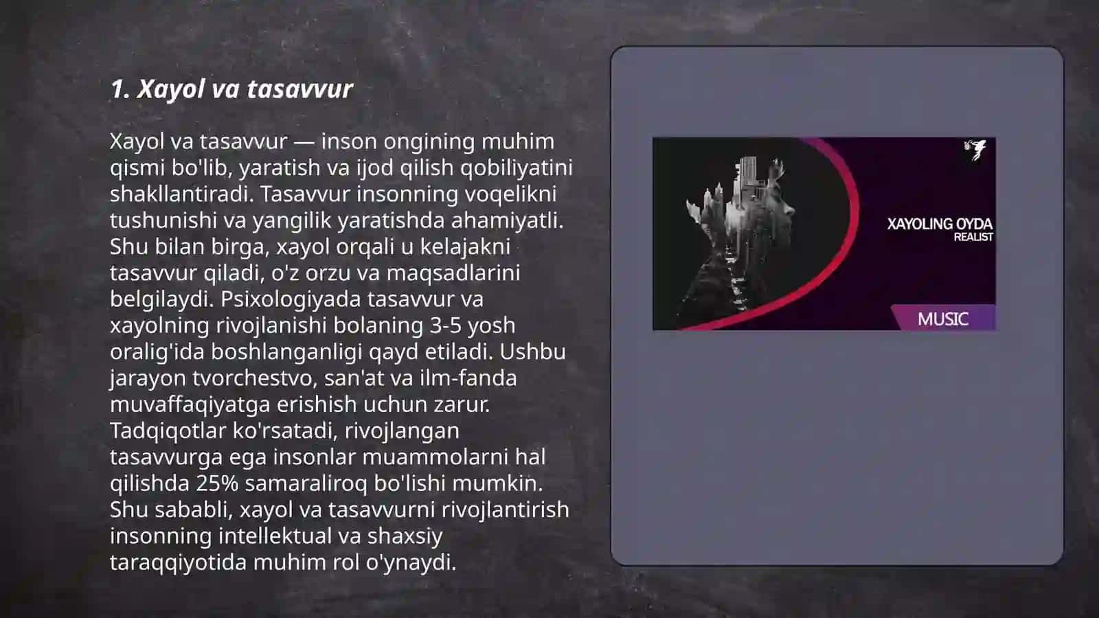 Xayol va tasavvur 3