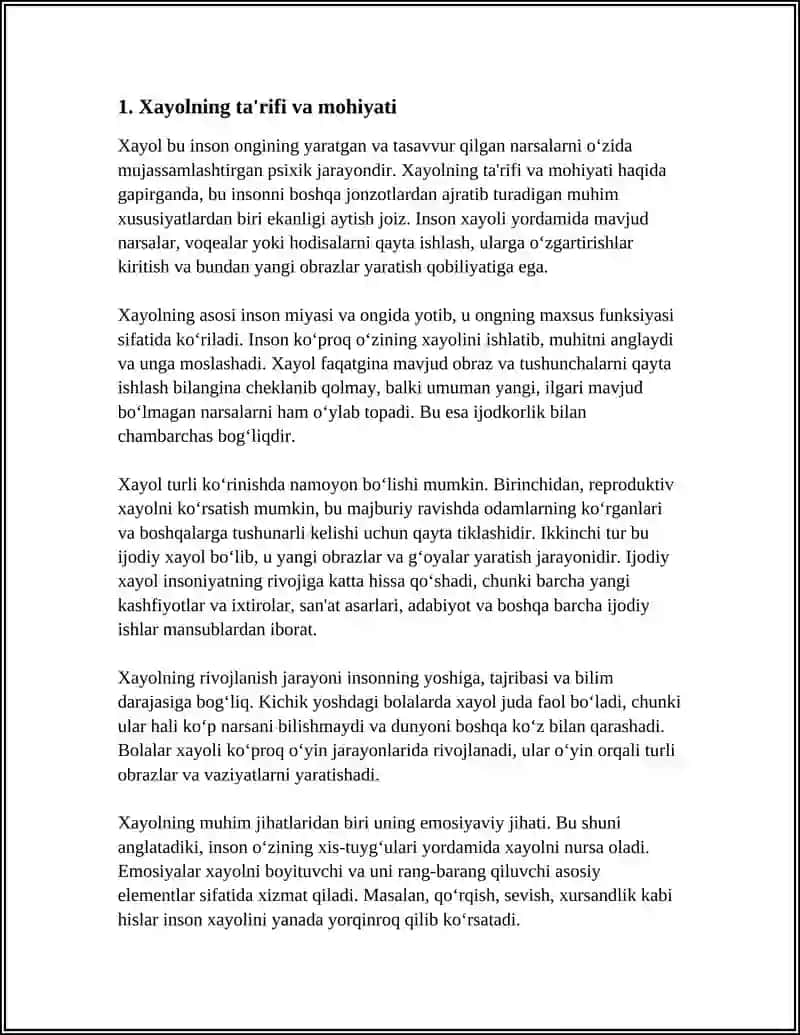 XAYOL HAQIDA TUSHUNCHA 3