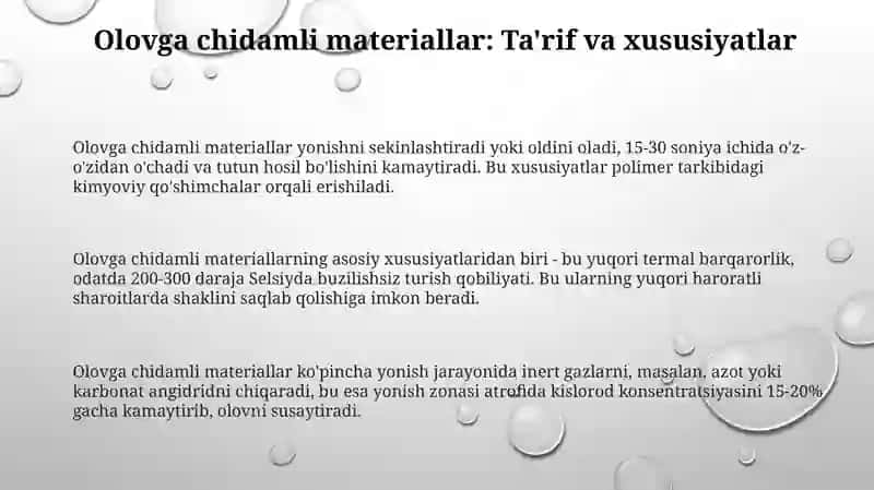 Olovbardosh materiallar 3