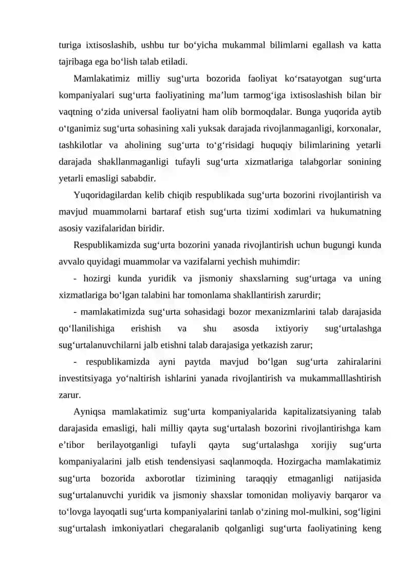 Sug‘urta bozorining rivojlanish tarixi 3
