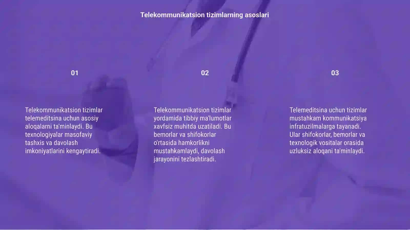 Telekommunikatsion tizimlar telemeditsina 3