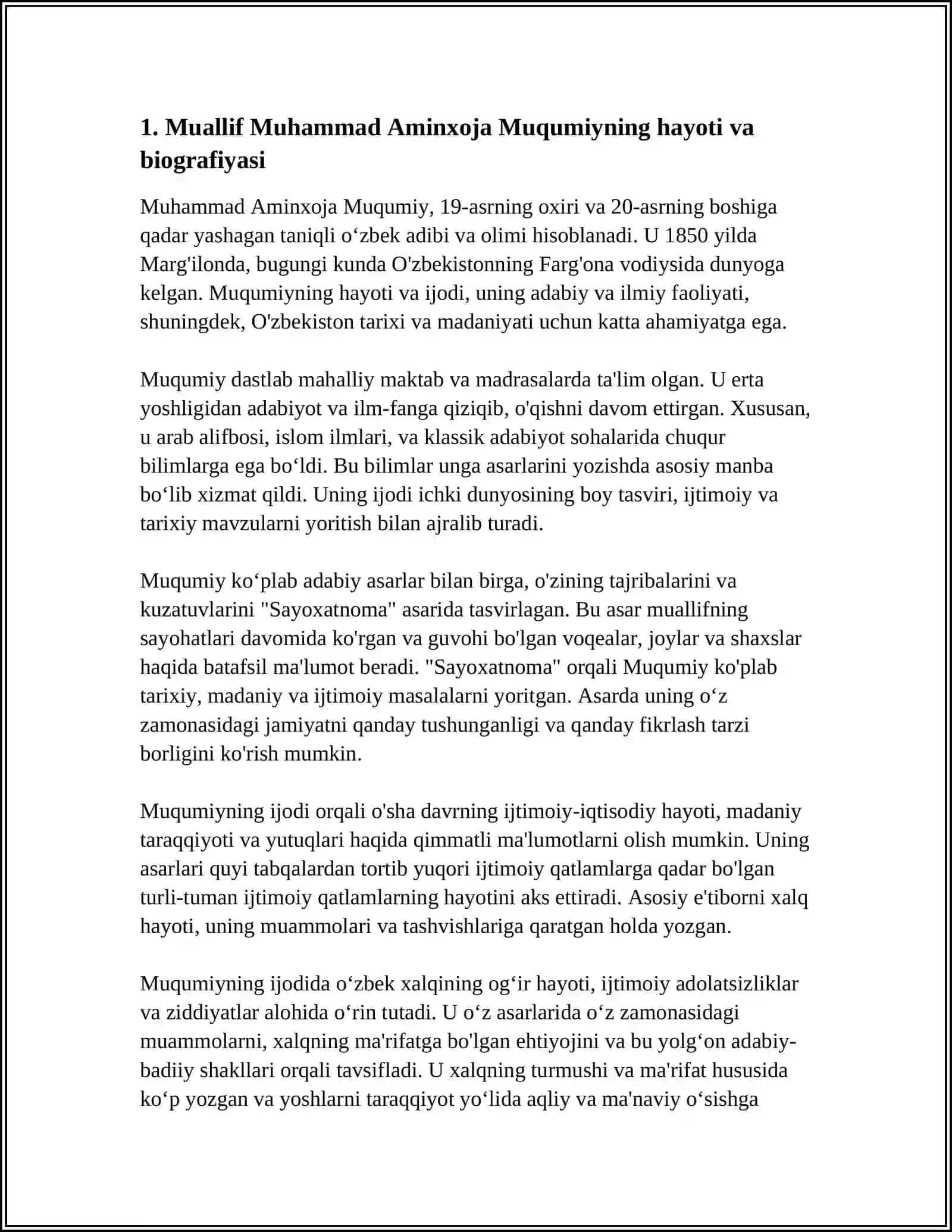 MUHAMMAD AMINXOJA MUQUMIY SAYOXATNOMA 3