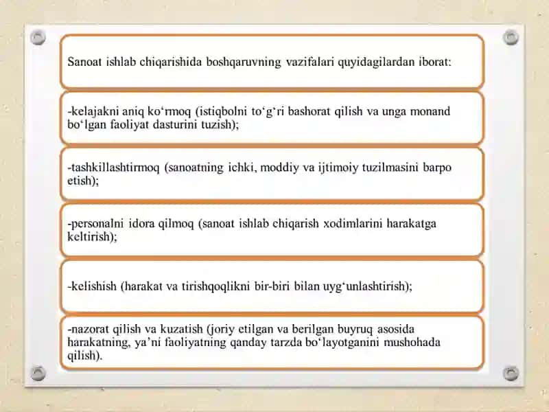 Sanoat korxonalarini boshqarish usullari 3