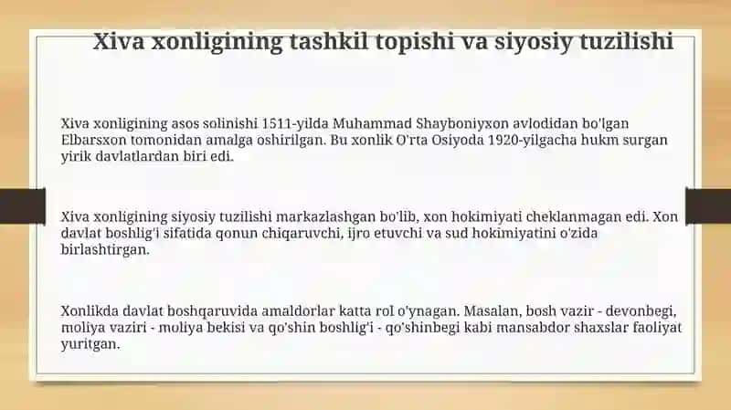 Xiva xonligi va uning siyosiy tizimi 3