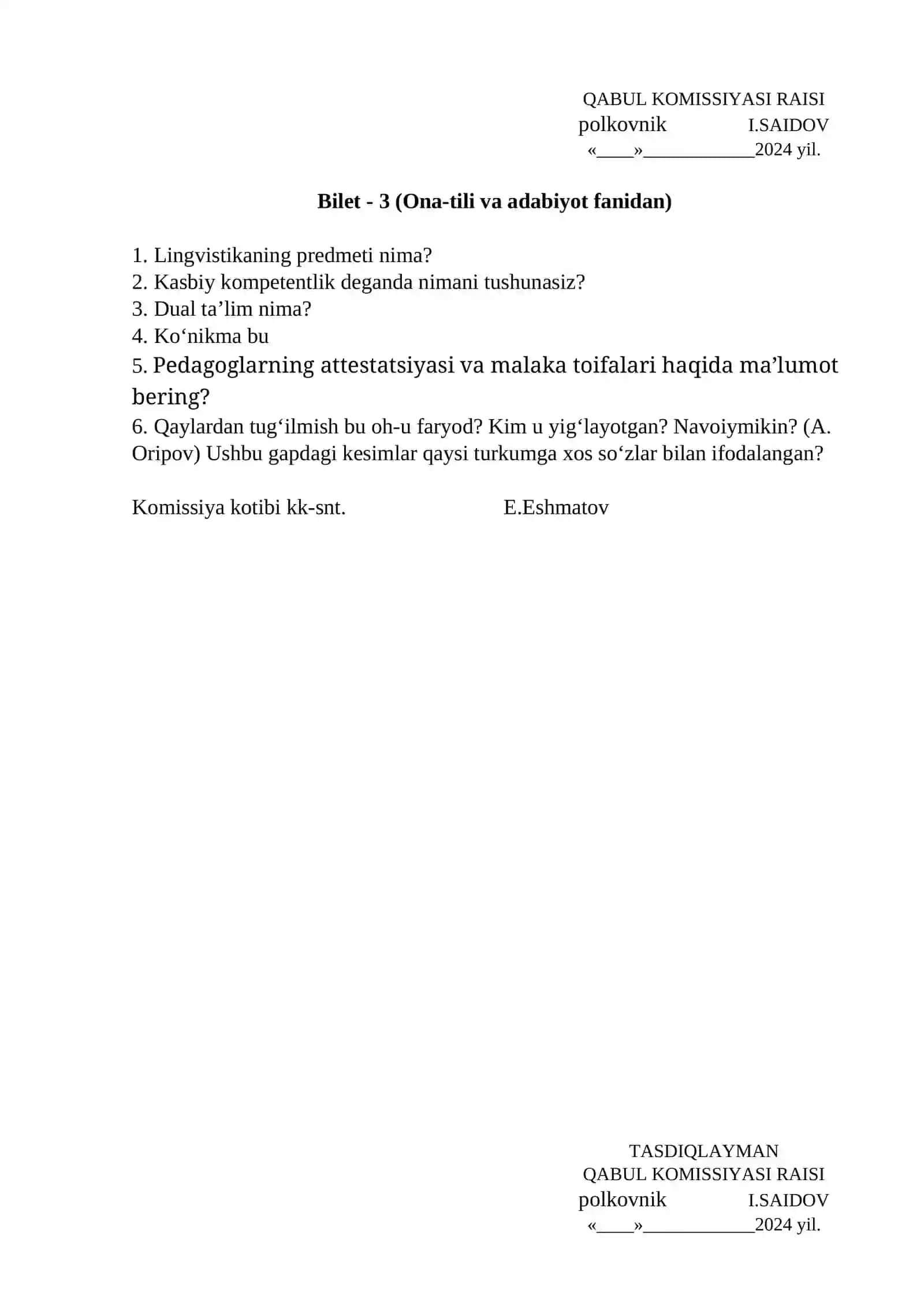 Bilet - 1 (Ona-tili va adabiyot fanidan) 3