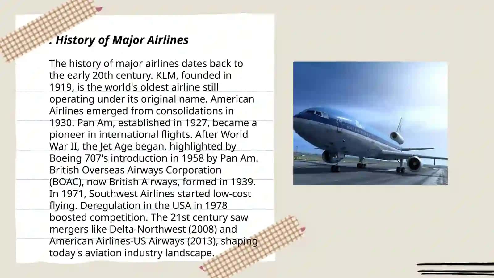 Presentations on the Topic of Airlines and Car Manufacturers 3