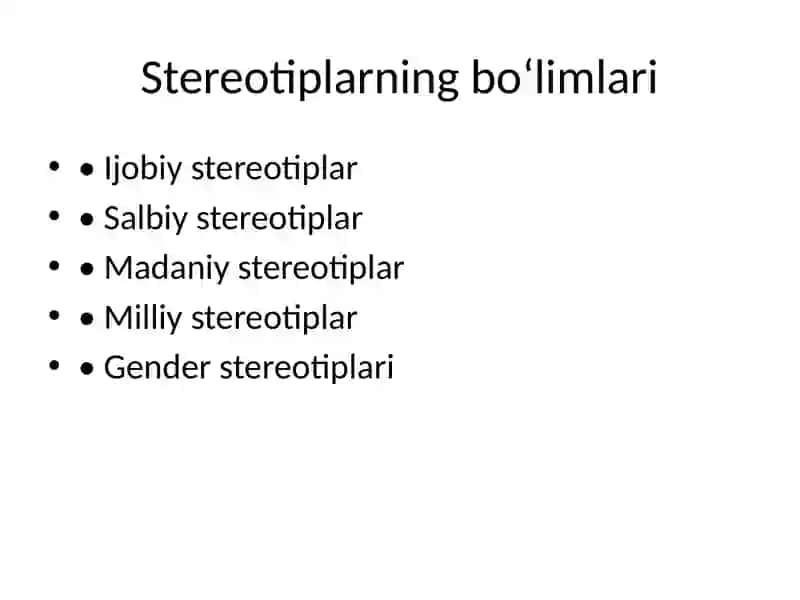 Stereotiplar: Ta’rif, Turlari va Misollar 3