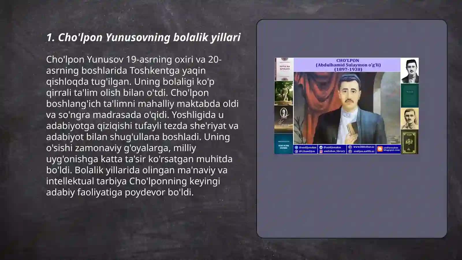 Cho'lpon Yunusov hayoti va ijodi 3