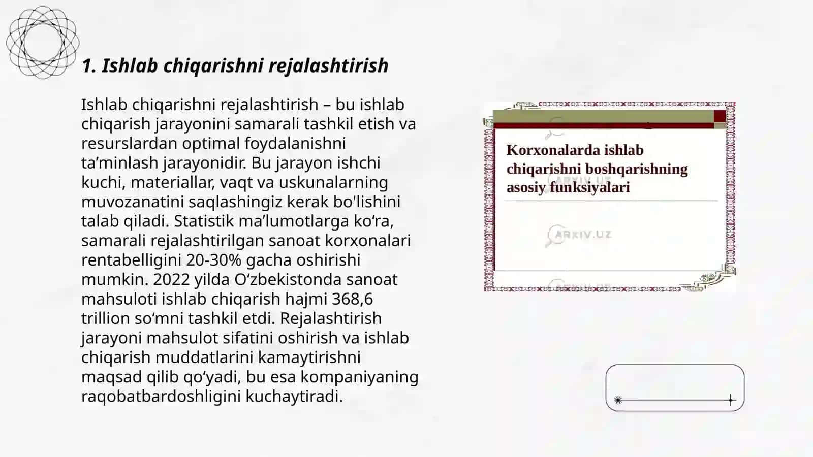 Ishlab chiqarishni tashkil etish va boshqarish 3