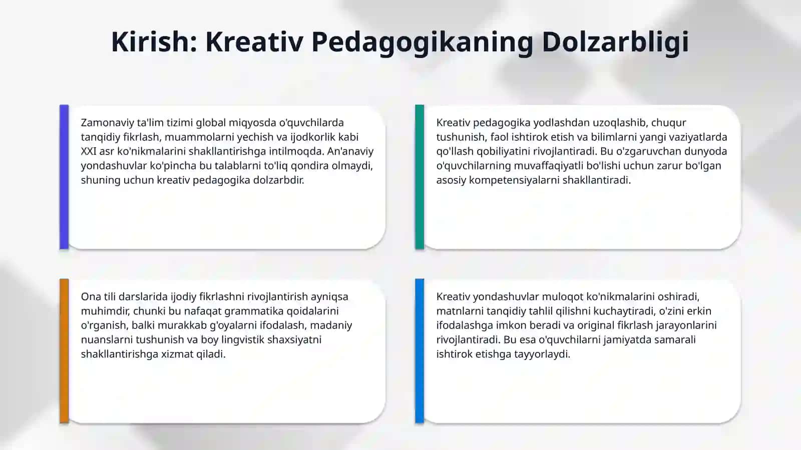 Ona tili darslarida kreativ yondashishning pedagogik ahamiyati 3