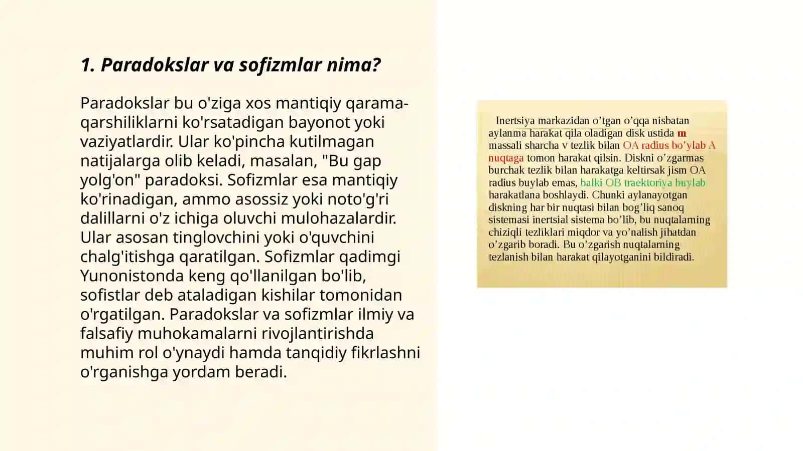 Paradokslar va sofizmlar haqida masalalar va ularning hayotga tatbiqi 3