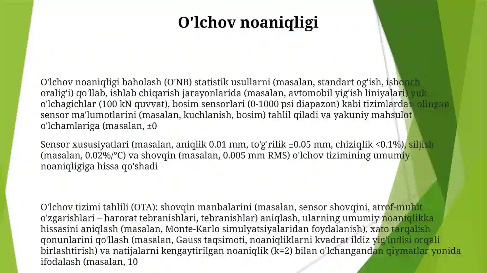 Datchiklar va oʻlchov sistemasi 3
