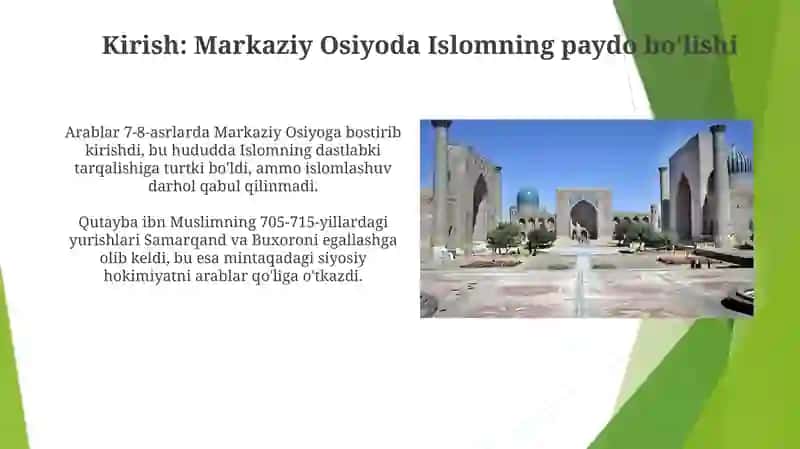 Markaziy Osiyoga Islomning Kirib Kelishi 3