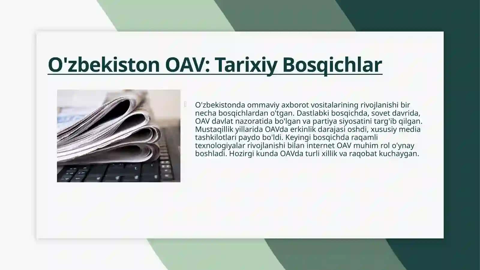Oʻzbekiston OAV: Tarixiy Bosqichlar 3