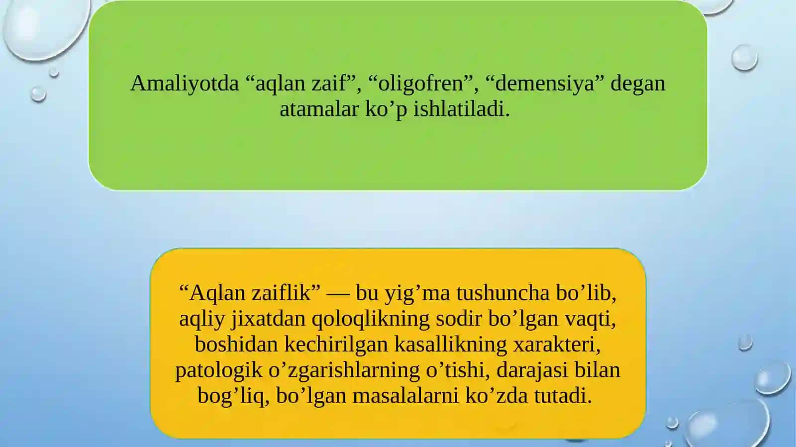 Oligofreniyada intellektual miqyos 3
