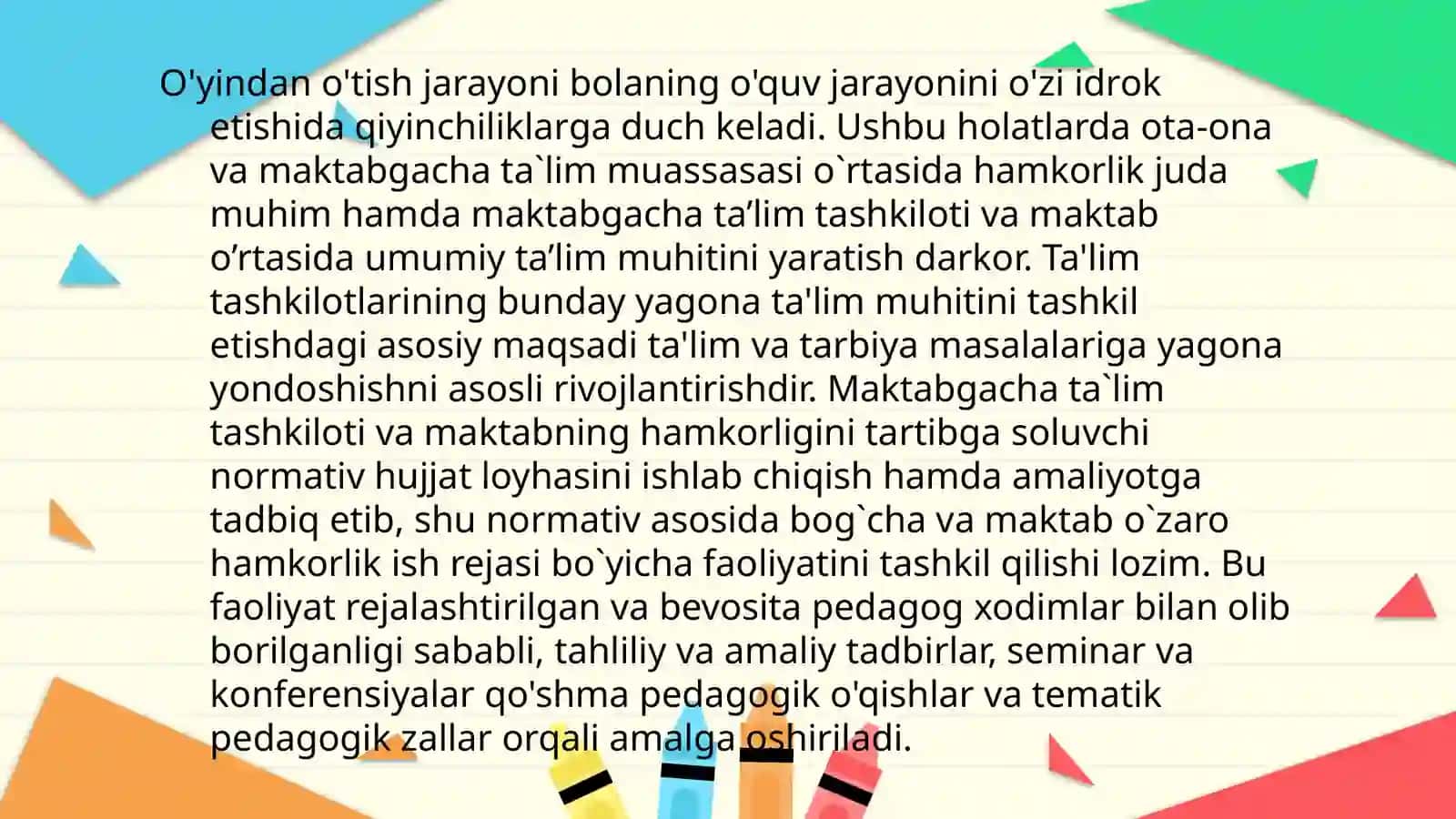 Maktabgacha ta’lim tashkilotining maktab bilan aloqa shakllari 3