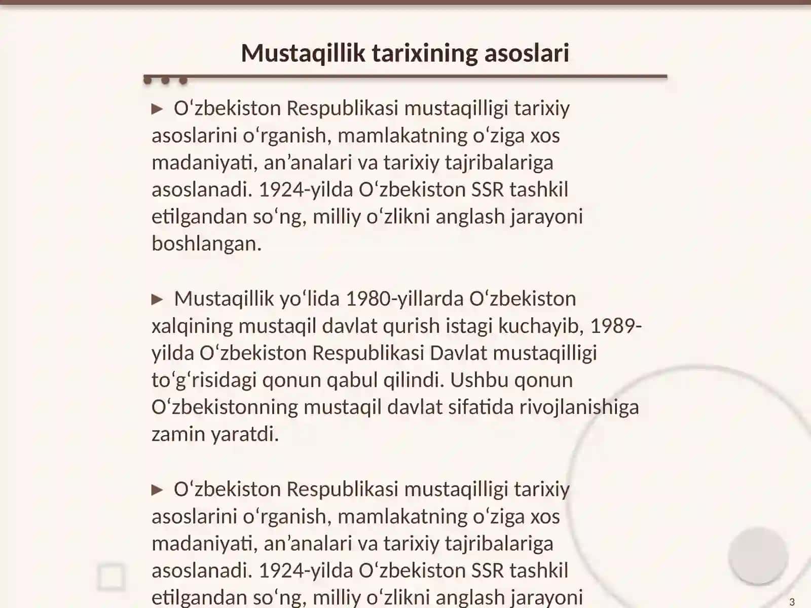 O‘zbekiston Respublikasi mustaqilligi asoslariga oid manbalar 3