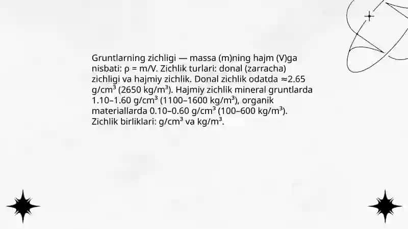 Gruntlarning zichligi va og'irligi 3