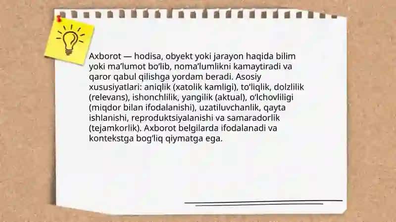 Axborot haqida tushuncha va oʻlchov birliklari 3