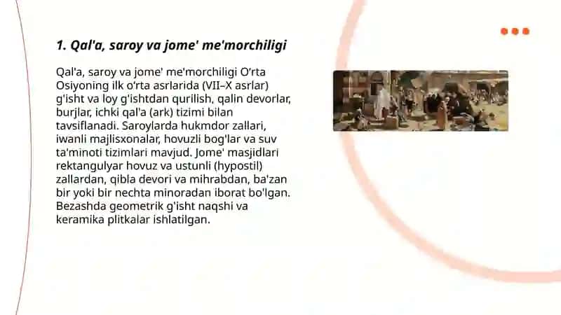 Oʻrta Osiyoning ilk oʻrta asrlar moddiy madaniyati 3