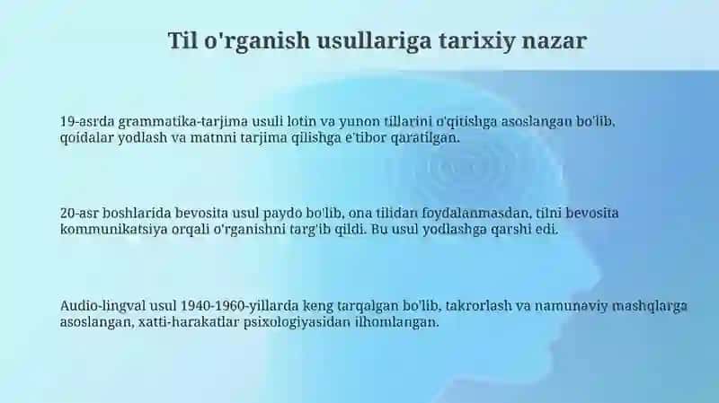 Tillarni o‘rganishda qo‘llaniladigan metodlar 3