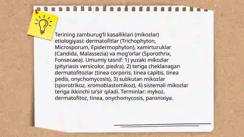 Terining zamburugʻli kasalliklari.Keratamikozlar 3