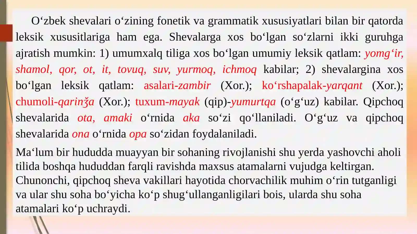 O‘ZBEK SHEVALARI LEKSIKASIVAleksikografiyasi 3