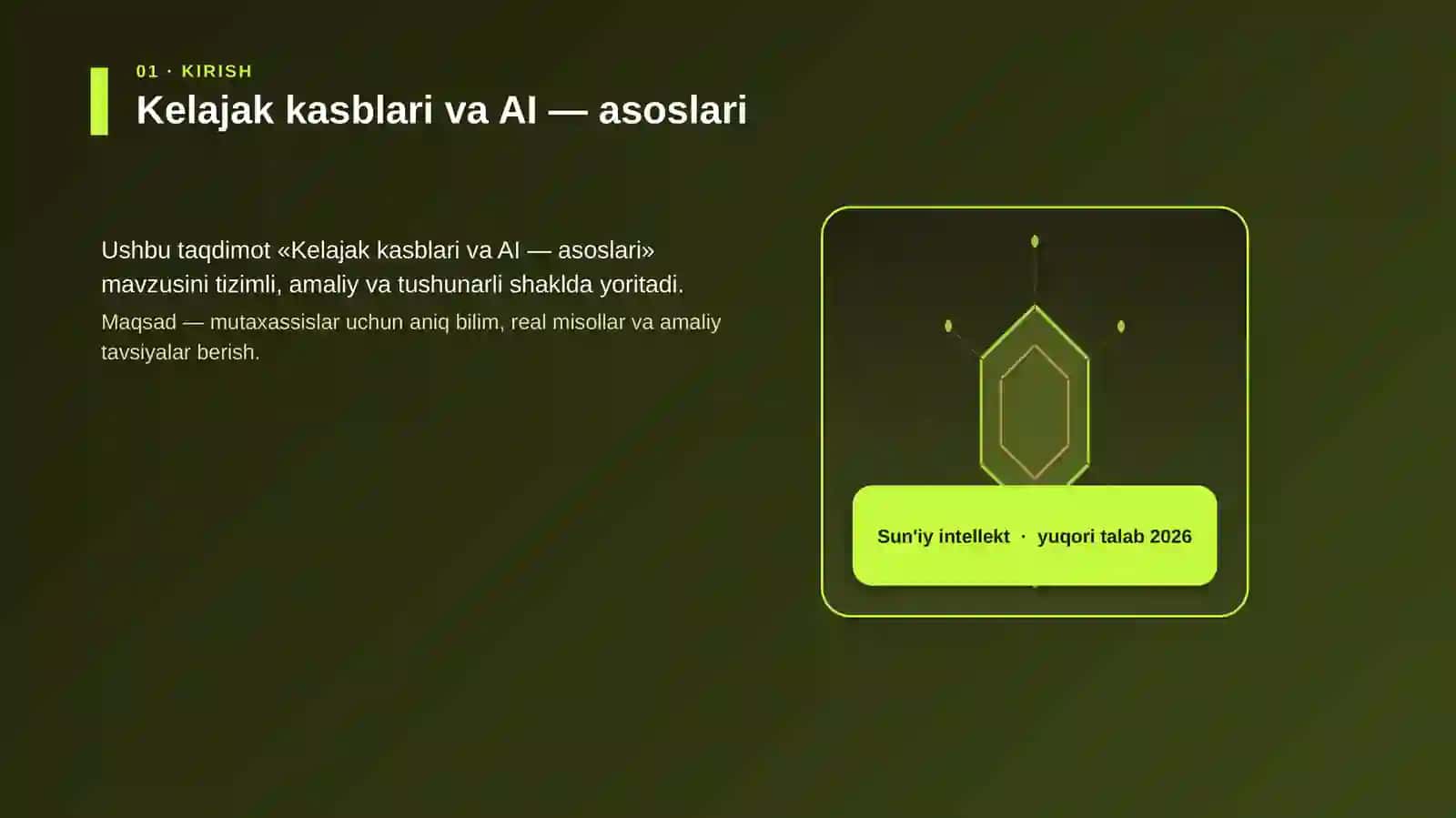 Kelajak kasblari va AI — asoslari 3
