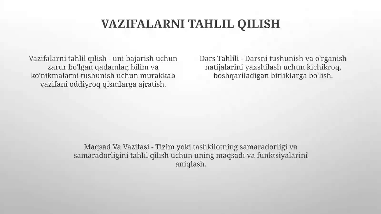 Dars Tahlili, Maqsad Va Vazifasi 3