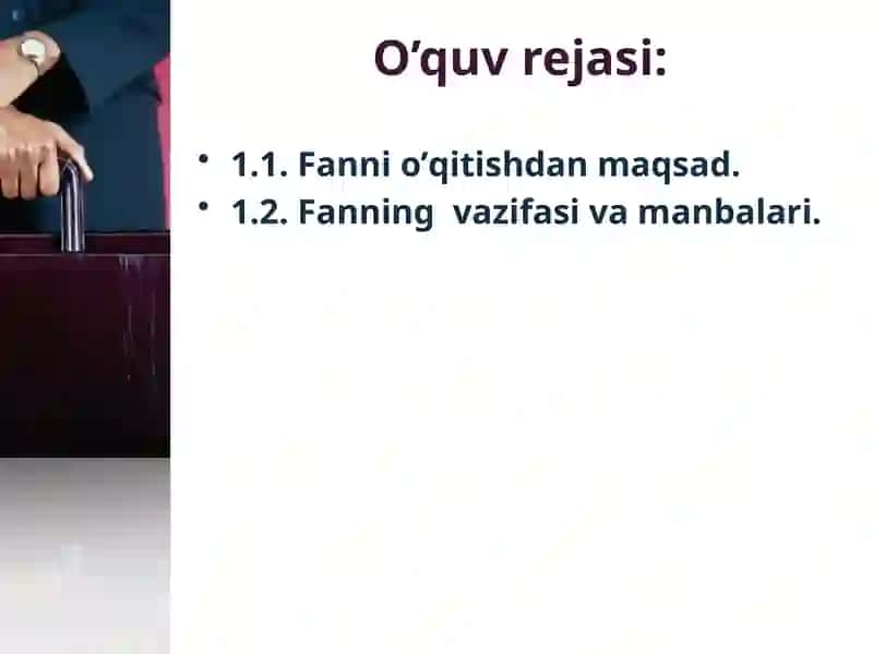 TEXNIK TIZIMLARNI BOSHQARISH O’QITUVCHI: A.RAZOKOV 3