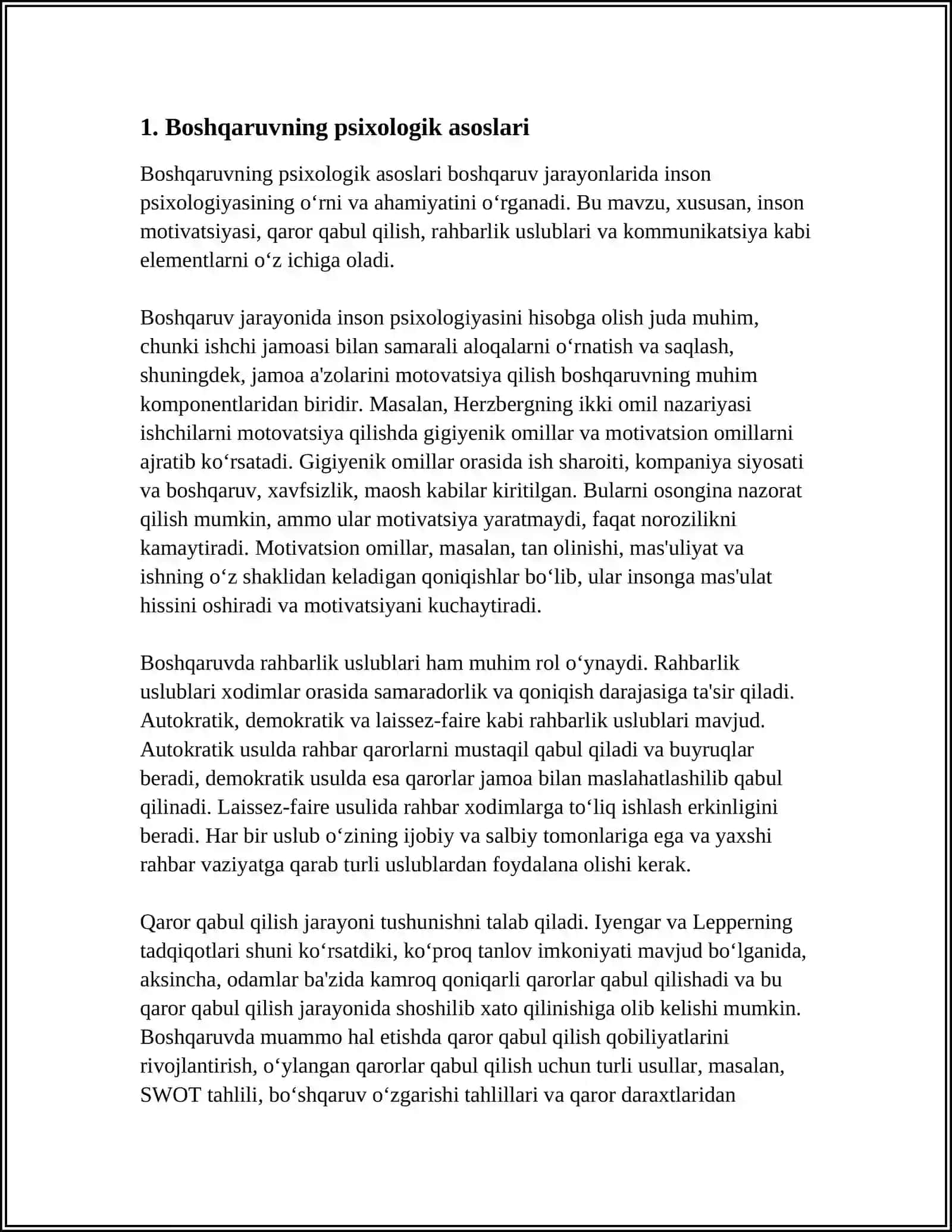 BOSHQARUVNING PEDAGOGIK- PSIXOLOGIK XUSUSIYATLARI VA SHAXS IJTIMOIYLASHUVI IJTIMOIY XULQ ATVOR 3